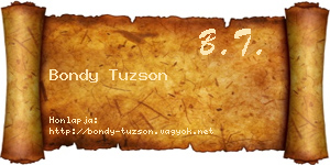 Bondy Tuzson névjegykártya
